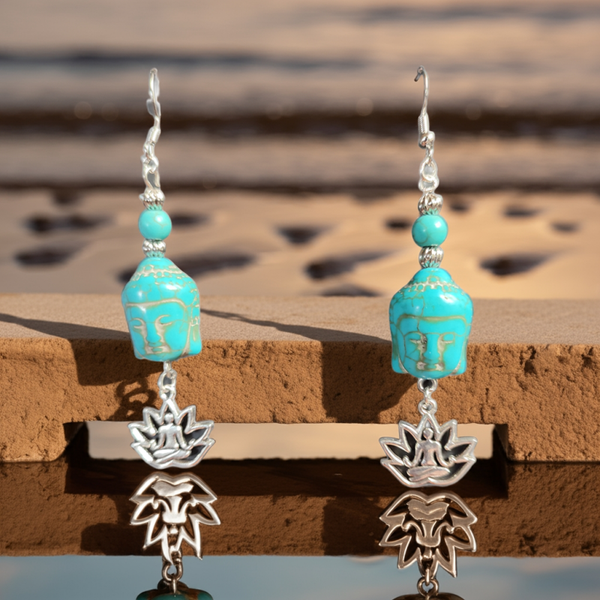 Turquoise Buddha Earrings