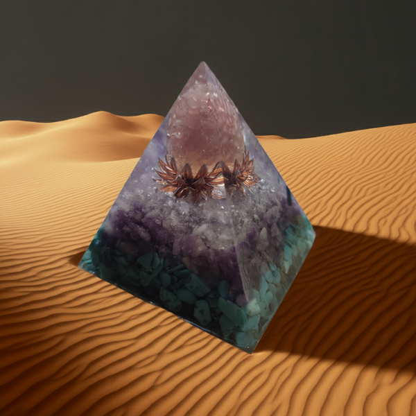 Rose Quartz Lotus Pyramid
