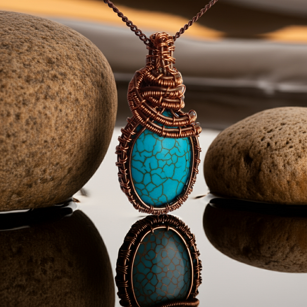 Wire Wrapped Turquoise Pendant