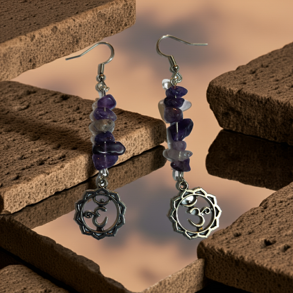 Crown Chakra Amethyst Earrings