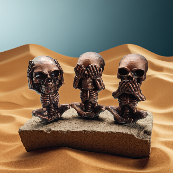 Black Tourmaline Hear no, Speak no, See no Evil figurines