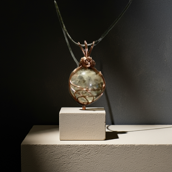 Herkimer Diamond Wire-Wrapped Pendant