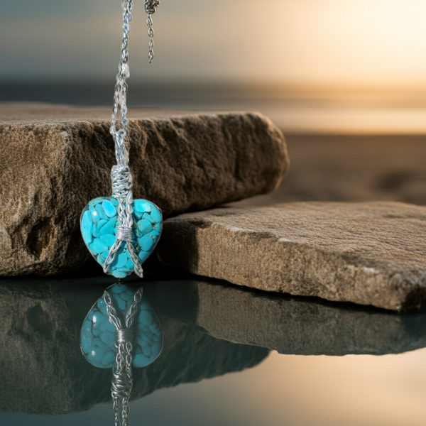 Turquois Wire-Wrapped Heart