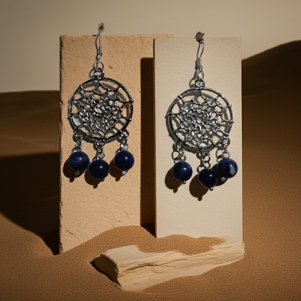 Lapis Lazuli Dreamcatcher Earrings