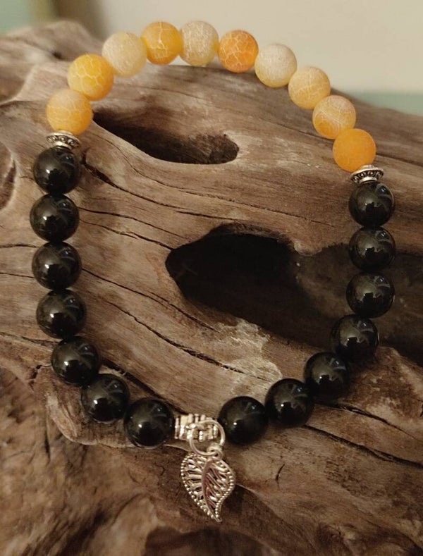 Frosted Carnelian & Black Onyx