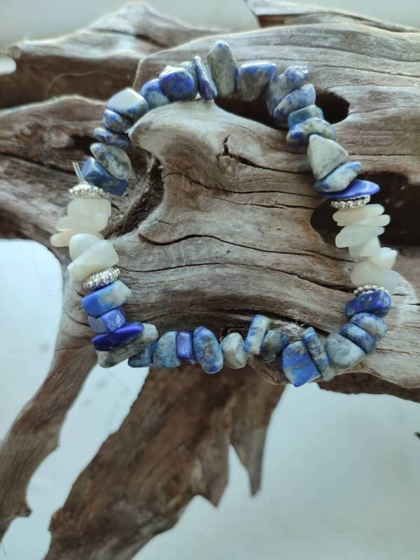 Sodalite & Quartz chip Bracelet