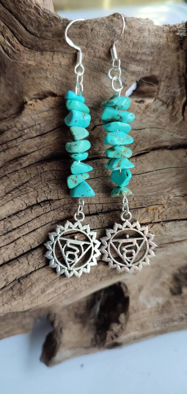 Throat Chakra Turquoise Earrings