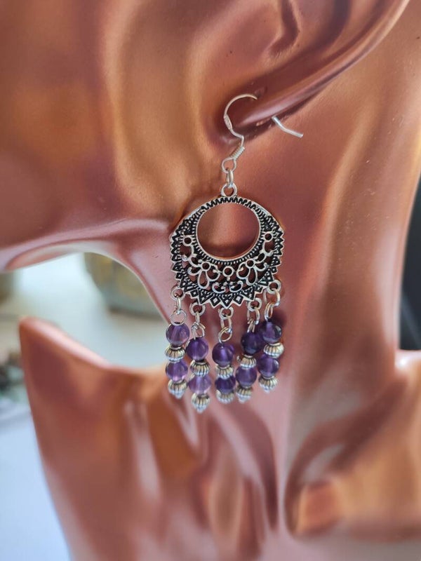 Amethyst Boho Earrings