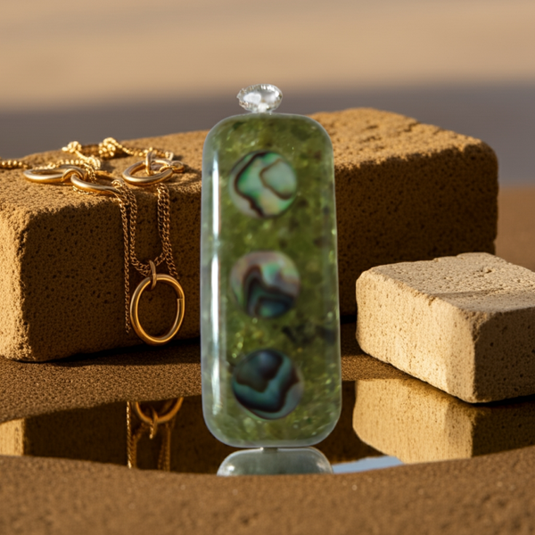 Peridot & Paua Pendant (2 Sizes)