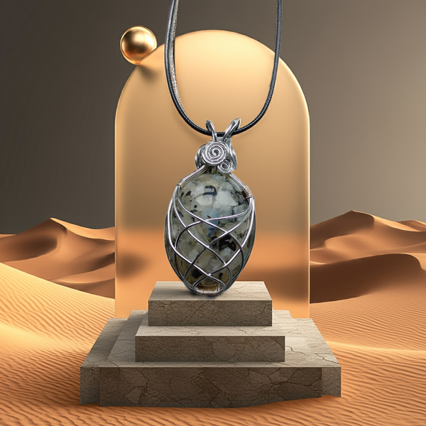 Rainbow Moonstone Pendant Large Silver