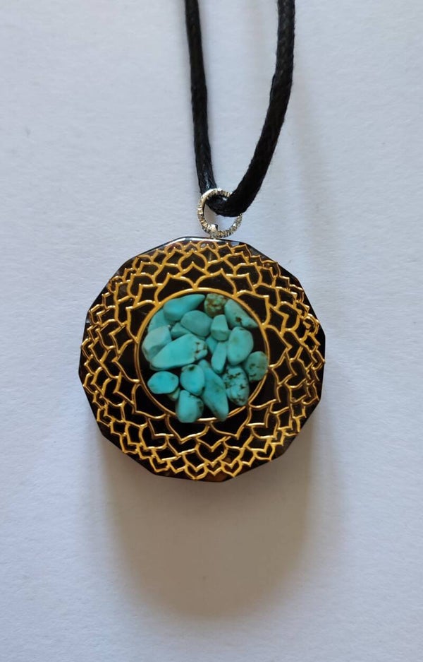 Turquoise and Tiger Eye Orgon Pendant