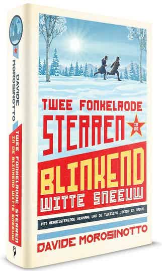 Twee fonkelrode sterren in de blinkend witte sneeuw