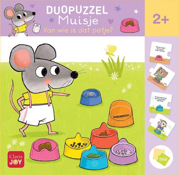 Duupuzzel Muisje. Van wie is dat potje? 2+