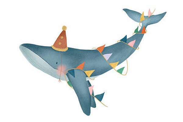 Getekenddoorzusje. Blije Vinvis. Wenskaart