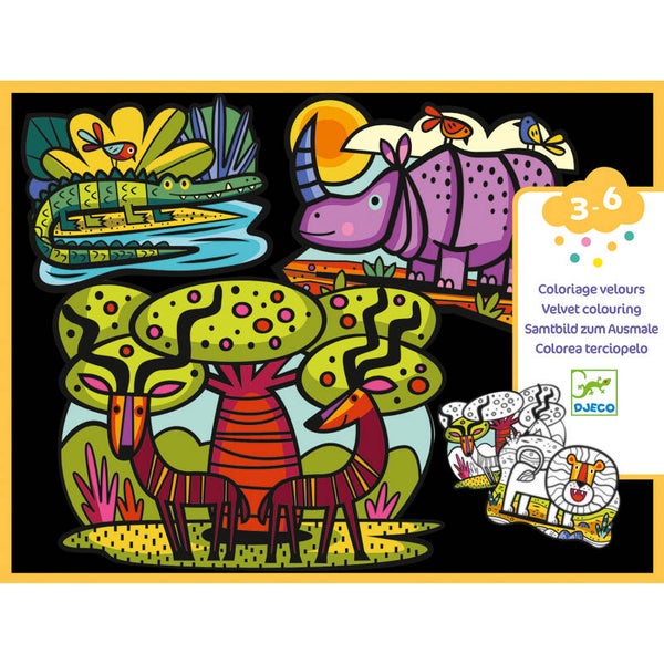 Djeco Kleuren met fluweel. Savanne