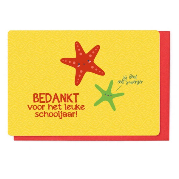 Bedankt voor het leuke Schooljaar kaart