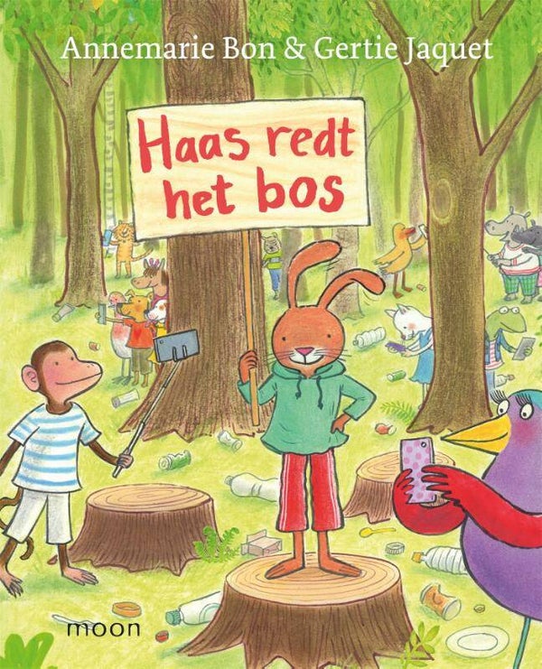 Haas redt het bos.