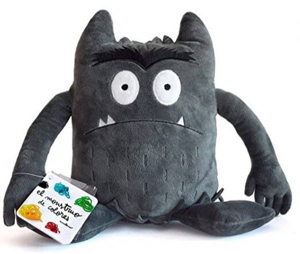 knuffel kleurenmonster grijs (bang)