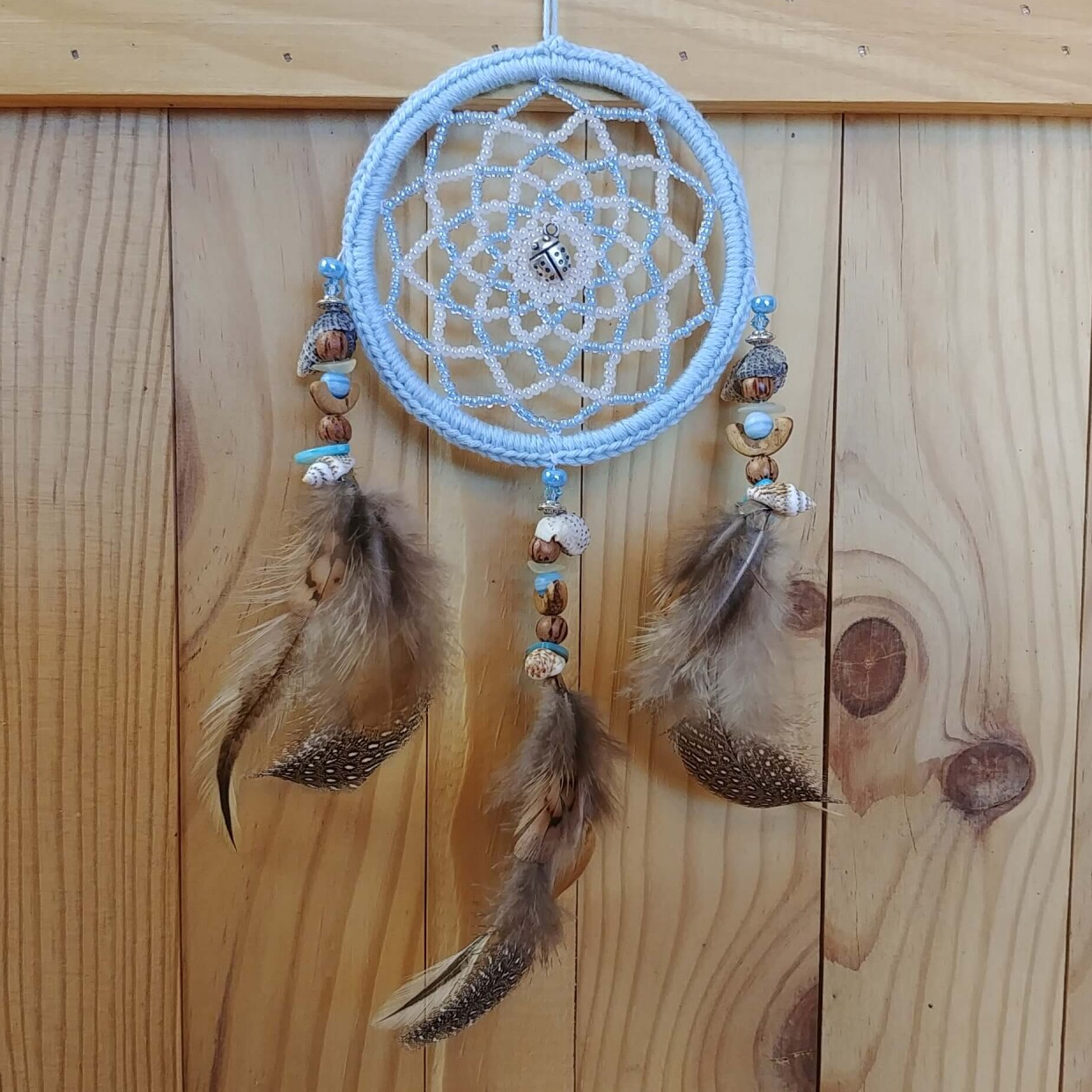 Attrape-Rêves VIE Naturals – Perles, Anneau 11 Cm + 4 Petits Anneaux, Blanc – Décoration Murale Éthique, Cadeau Positif - 2