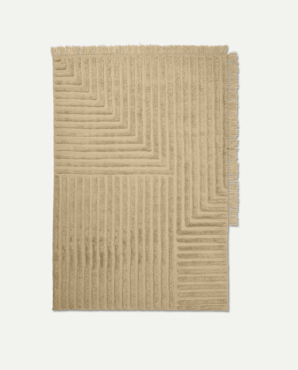 Tapijt - Crease , wool light sand Small 140x200cm - Ferm Living