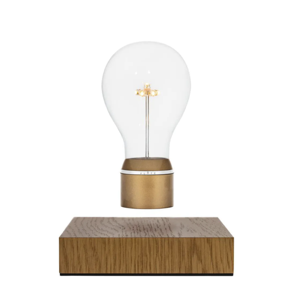 Tafellamp - FLYTE Royal - Zwevend licht - Gold / Eikenhout