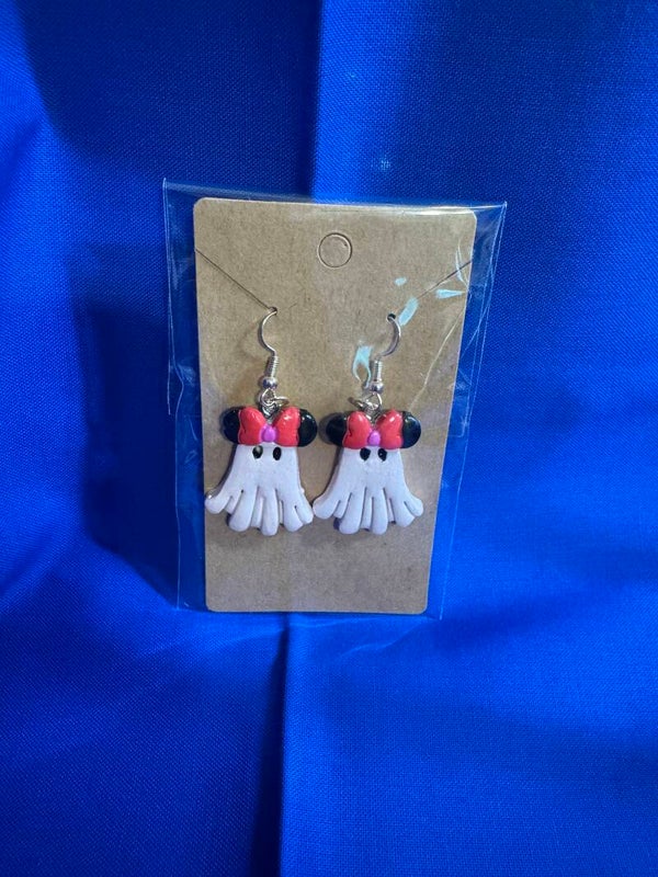 Minnie Mouse Ghost Earrings