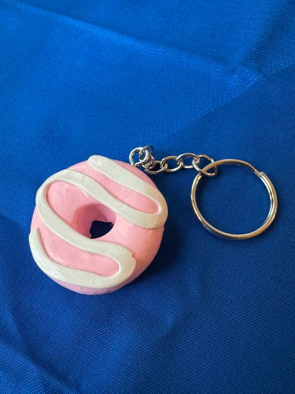 Pink Donut Keychain