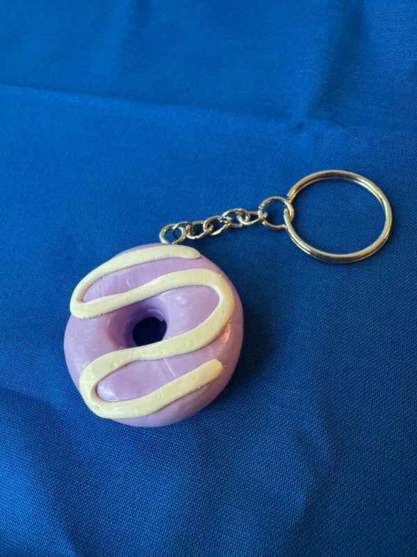 Purple Donut Keychain