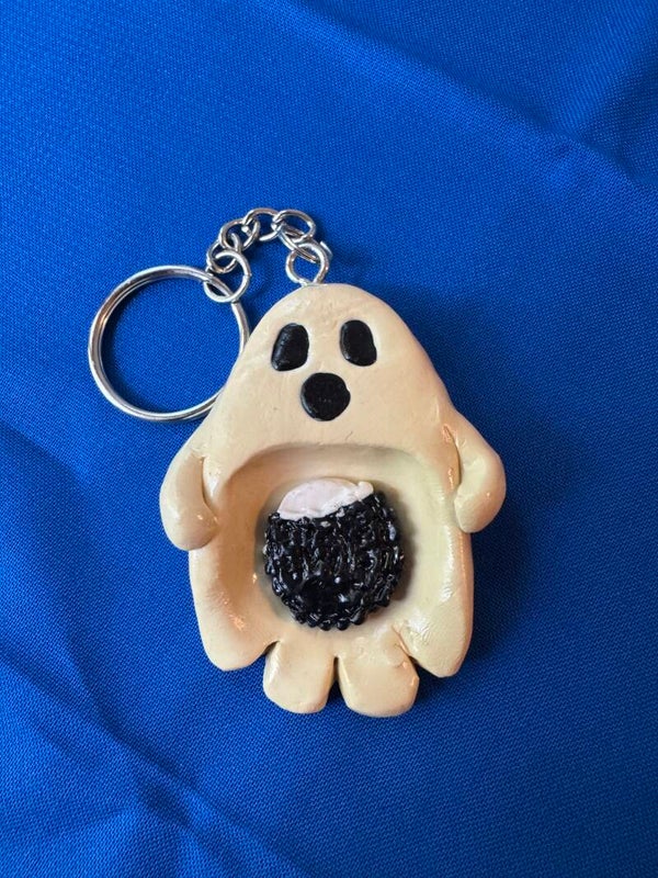 Ghost & Oreo Worry Stone Keychain