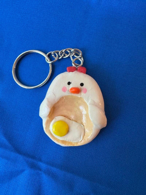 Chicken & the Egg Worry Stone Keychain