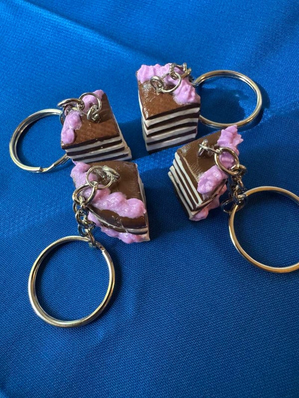 Small Cake Slice Keychain