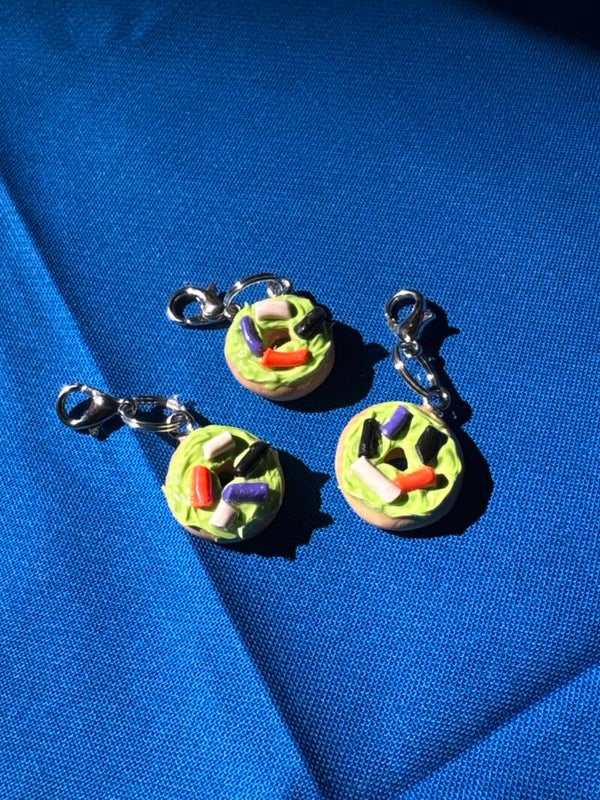 Green Iced Donut Charm