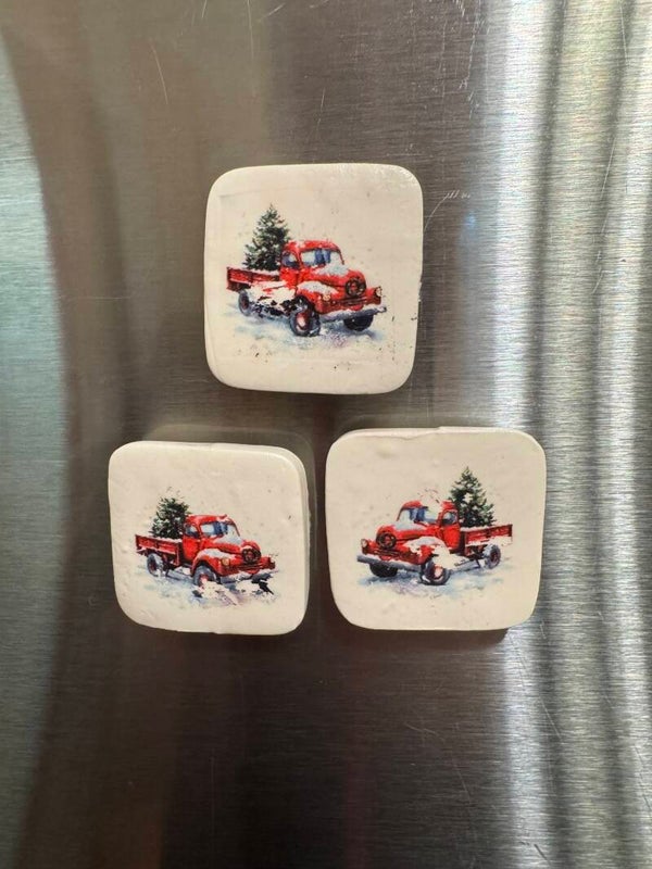 Christmas Tree Truck Magnet