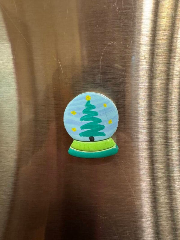 Tree Snow Globe Magnet