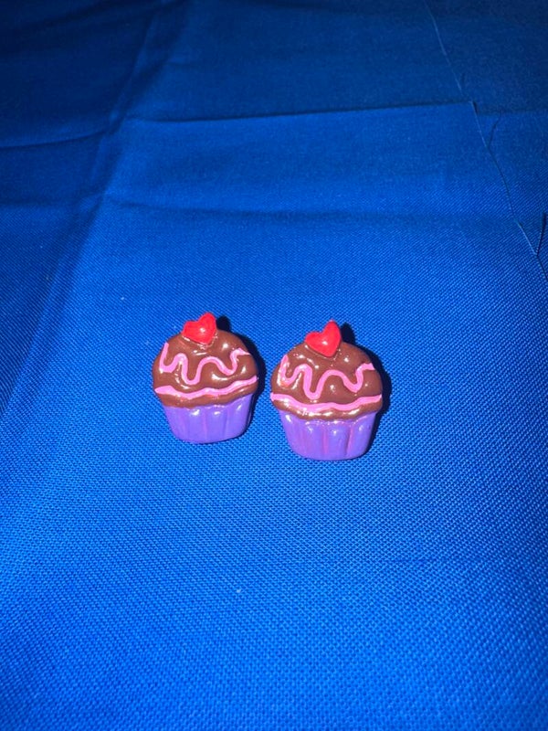 Chocolate Cupcake Stud Earrings