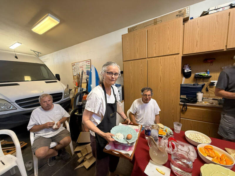 Greta serving a good healthy lunch!
