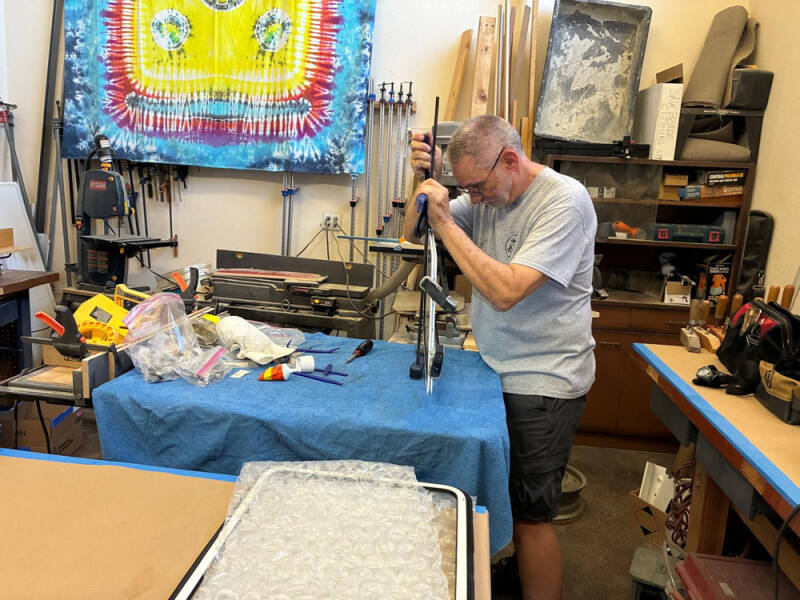 David working on the window.