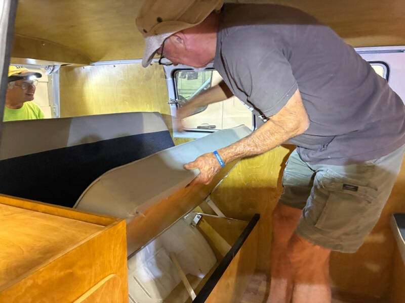 Greg working on the Z Bed.