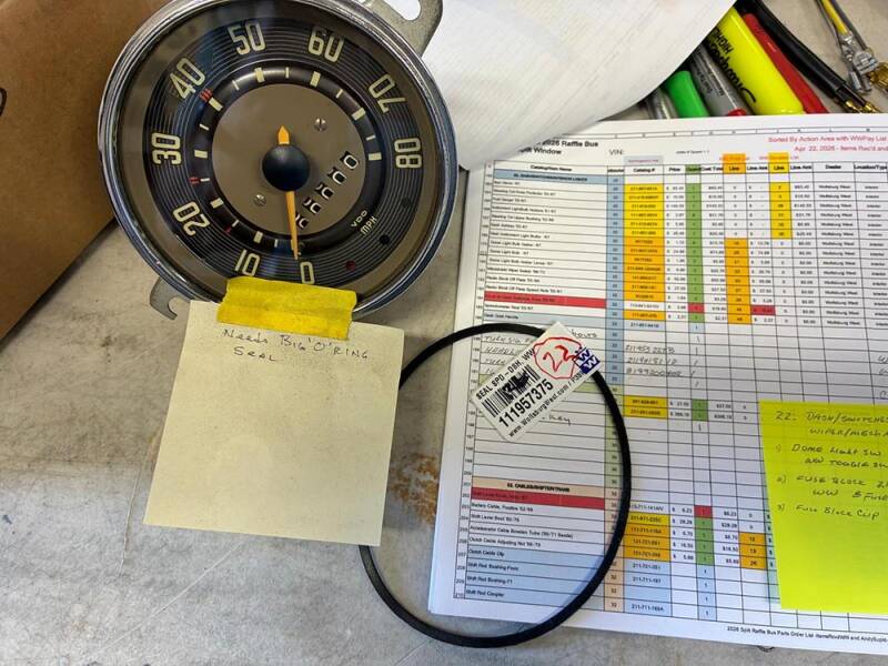 Speedometer and seal, right where the list said they would be.