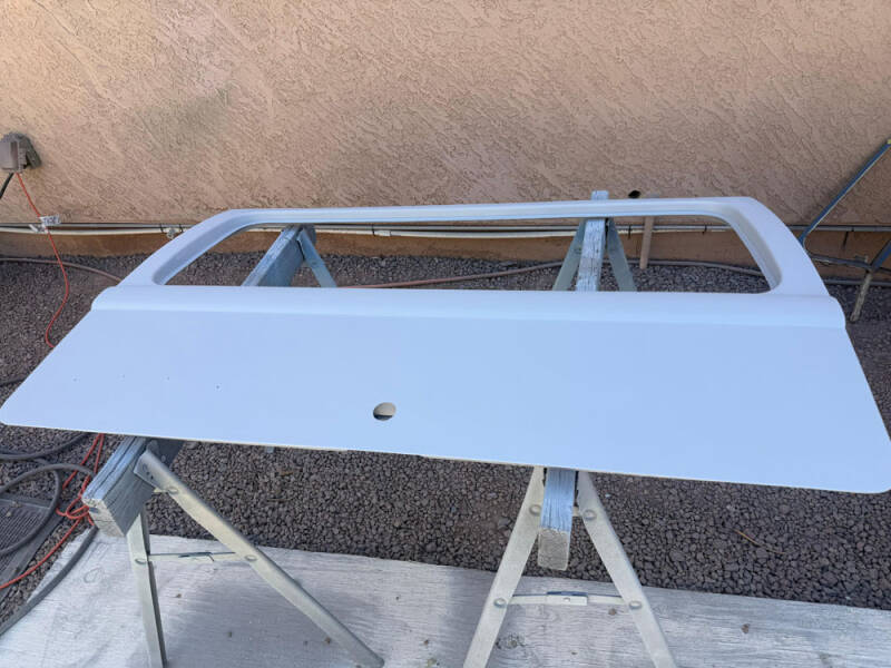 Back Hatch Door primed for Raffle Bus 35 - Arizona Bus Club