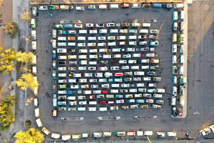 Lined up at BBB to get in the next morning.
