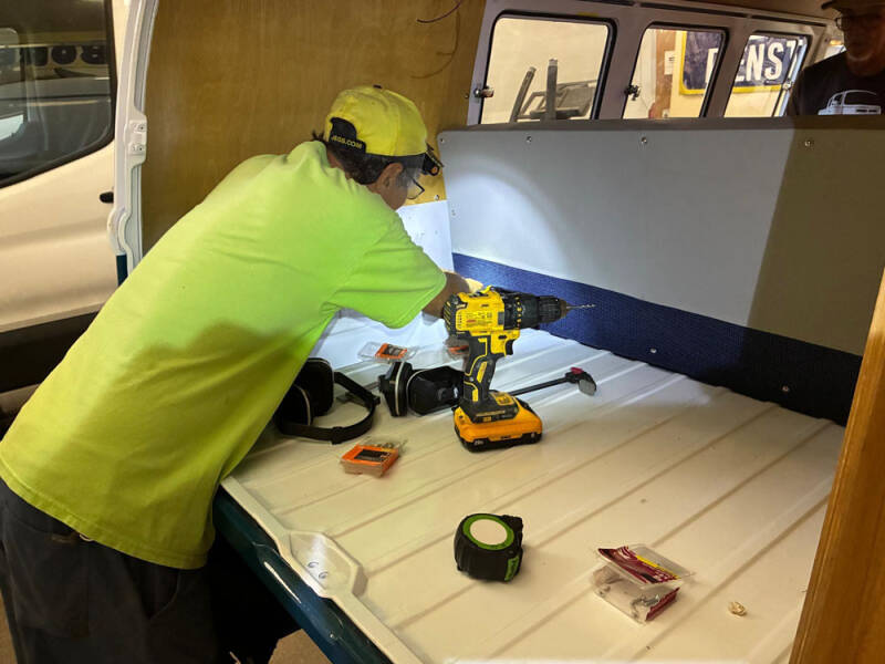 Russell working on the Z Bed.