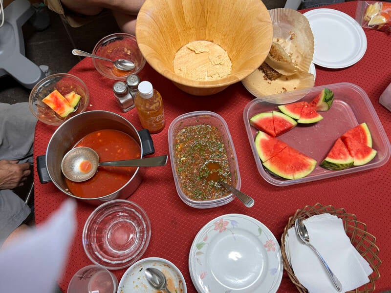 Lunch was delicious, as you can see in this picture. Not much left.  Thanks, Greta! Arizona Bus Club