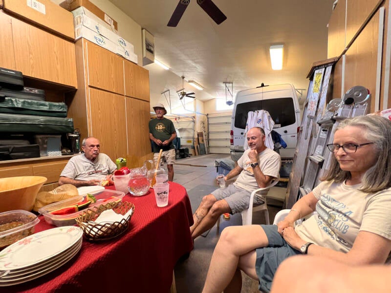 Some of the gang enjoying the lunch that Greata provided. Arizona Bus Club