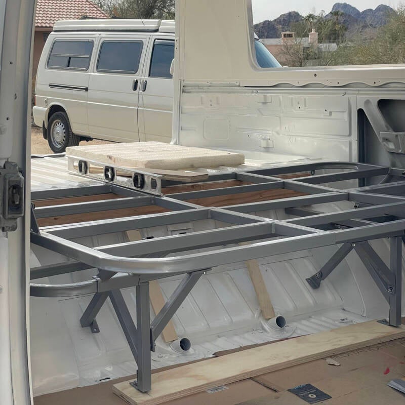 Raffle Bus Interior - Rock n' Roll Bed Frame
