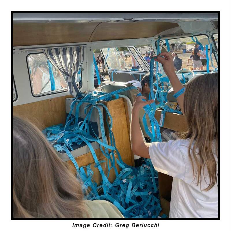 ABC Raffle Bus 35 - Everyone throws their old tickets in the bus after the winner is picked, who by the way was, Aiden Farnsworth!
