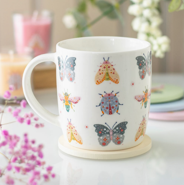 Floral Bug Print Mug