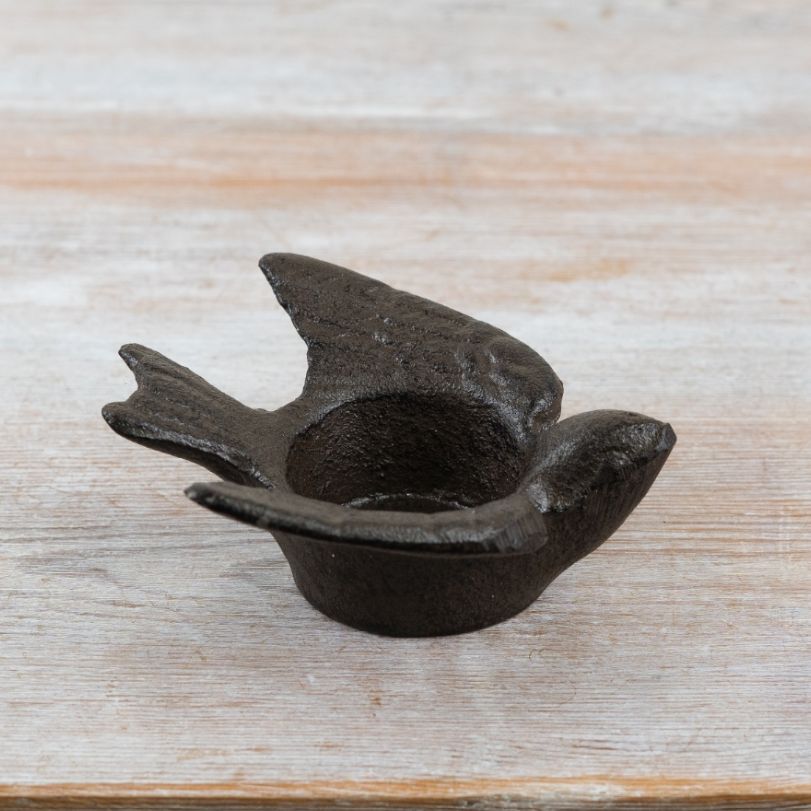 Cast Iron Bird Tealight Holder 11cm