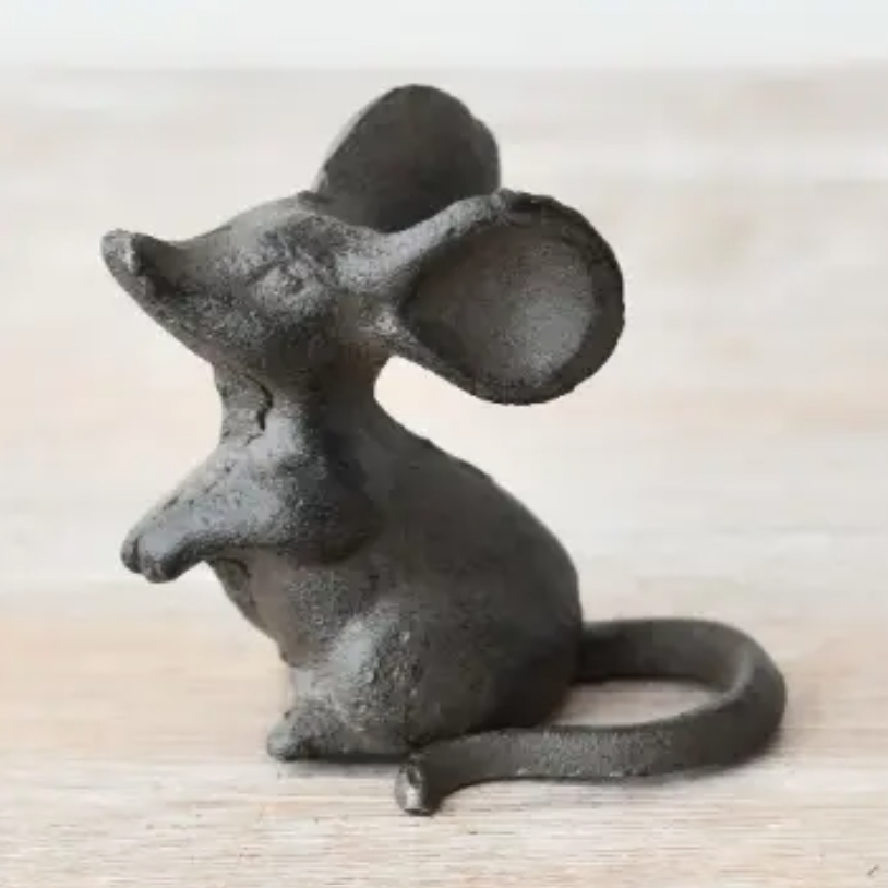 Cast Iron Mouse Ornament 7.5cm