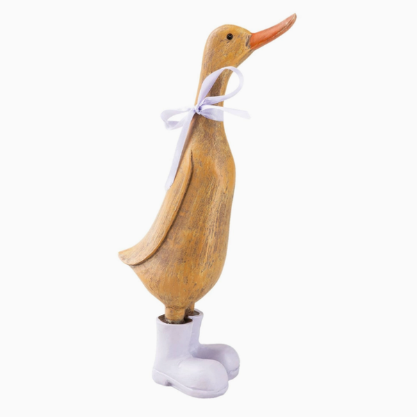 Duck in Lilac Wellies Oak Effect 29.8cm